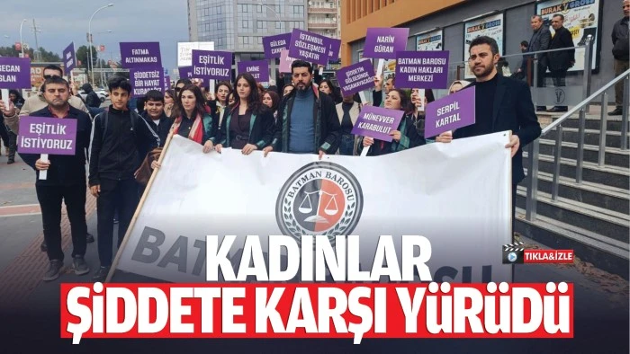 Kadınlar şiddete karşı yürüdü