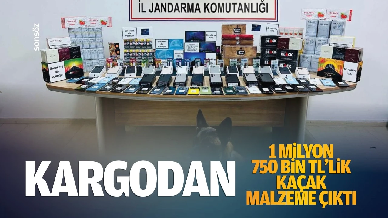 Kargodan 1 milyon 750 bin TL’lik kaçak malzeme çıktı