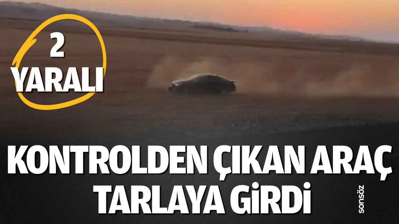 Kontrolden çıkan araç tarlaya girdi