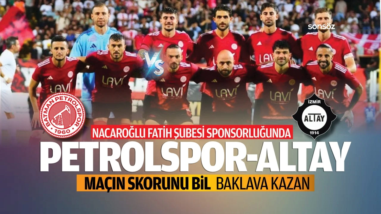 Nacaroğlu Fatih Şubesi sponsorluğunda Petrolspor-Altay maçın skorunu baklava kazan