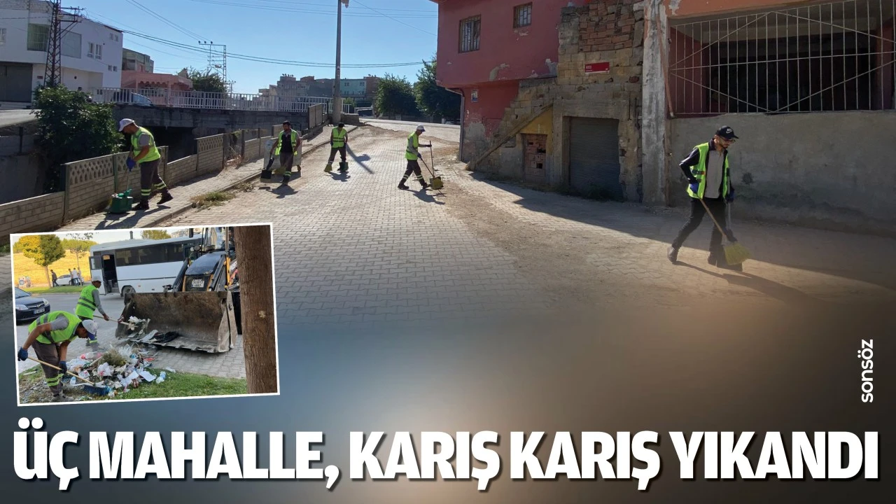 Üç mahalle, karış karış yıkandı