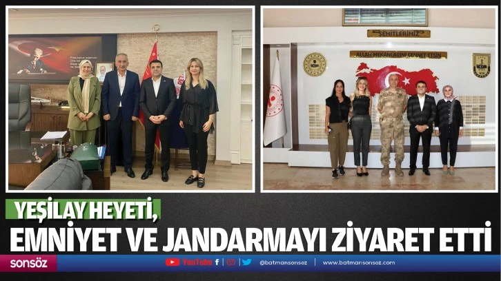 Yeşilay heyeti, emniyet ve jandarmayı ziyaret etti