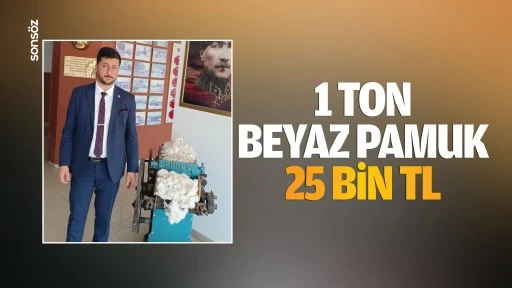 1 ton beyaz pamuk 25 bin TL