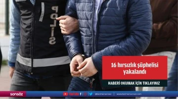 16 hırsızlık şüphelisi yakalandı