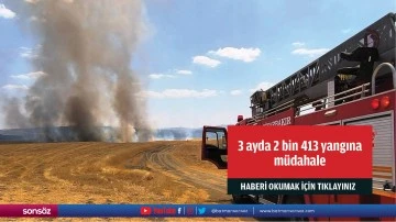 3 ayda 2 bin 413 yangına müdahale