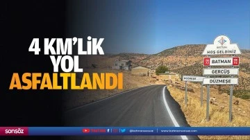 4 Km’lik yol asfaltlandı