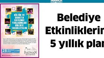 BELEDİYE ETKİNLİKLERİNE 5 YILLIK PLAN