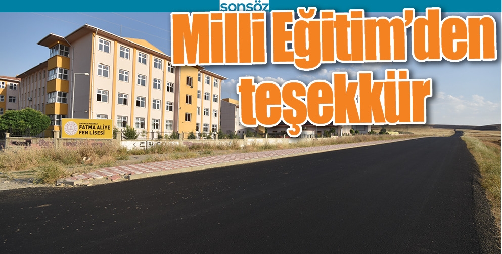 MİLLİ EĞİTİM’DEN TEŞEKKÜR