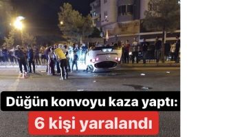 Düğün konvoyu kaza yaptı: 6 yaralı