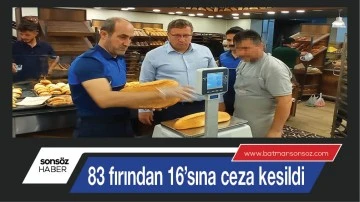 83 fırından 16’sına ceza kesildi