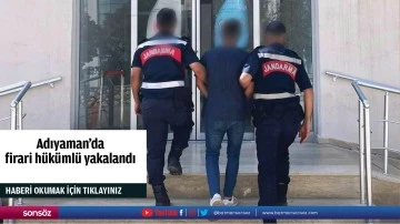 Adıyaman'da firari hükümlü yakalandı