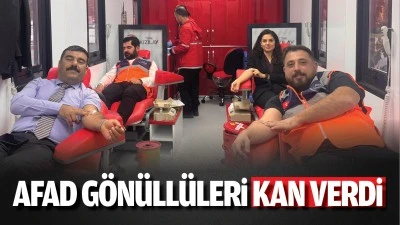 AFAD gönüllüleri kan verdi