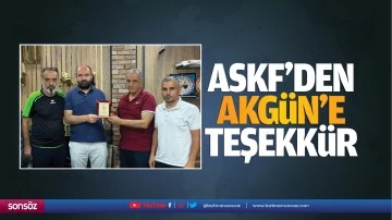 ASKF’den Akgün’e teşekkür…