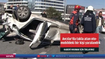 Avcılar'da takla atan otomobildeki bir kişi yaralandı