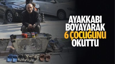 Ayakkabı boyayarak 6 çocuğunu okuttu