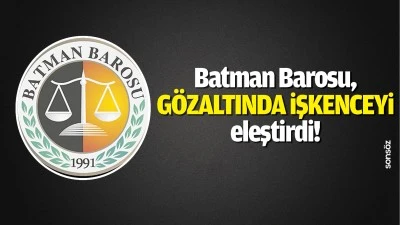 Batman Barosu, gözaltında işkenceyi eleştirdi!