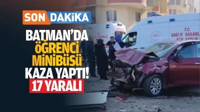 Batman’da öğrenci minibüsü kaza yaptı! 17 yaralı