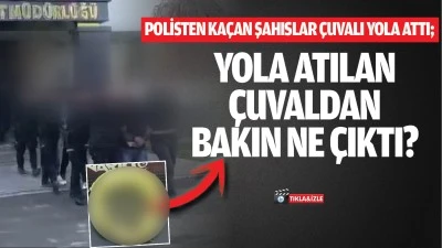 Batman'da Polisten kaçan şahıslar çuvalı yola attı