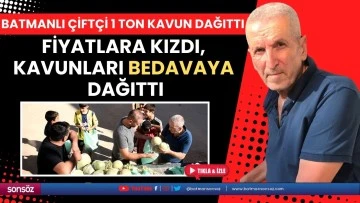 Batmanlı Çiftçi 1 ton kavun dağıttı