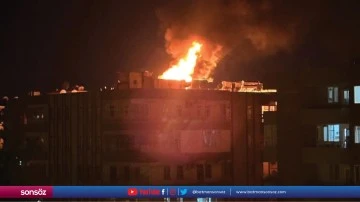 Binanın çatısında çıkan yangın söndürüldü