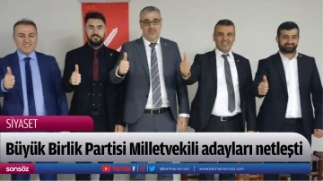 Büyük Birlik Partisi Milletvekili adayları netleşti