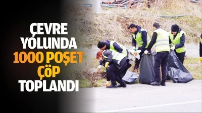 Çevre yolunda 1000 poşet çöp toplandı