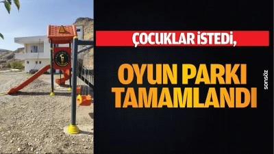 Çocuklar istedi, oyun parkı tamamlandı