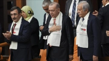 Cumhurbaşkanı Erdoğan, Filistin Devlet Başkanı Abbas'ı Mecliste Ağırladı