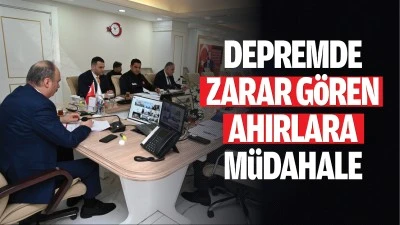 Depremde zarar gören ahırlara müdahale…