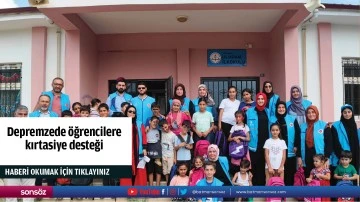 Depremzede öğrencilere kırtasiye desteği