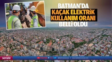 Batman'da kaçak elektrik kullanım oranı belli oldu