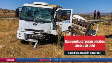 Diyarbakır'da kamyonla çarpışan pikabın sürücüsü öldü