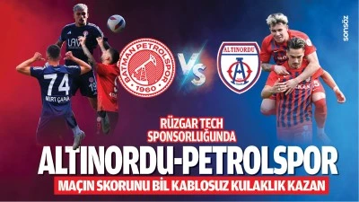 Rüzgar Tech sponsorluğunda Altınordu  - Petrolspor maçın skorunu bil kablosuz kulaklık kazan