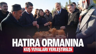 Hatıra ormanına kuş yuvaları yerleştirildi