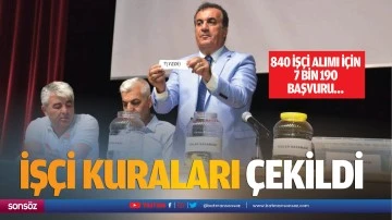 İşçi kuraları çekildi; 840 İşçi Alımı İçin 7 Bin 190 Başvuru…