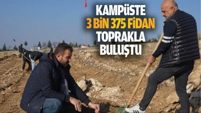 Kampüste 3 bin 375 fidan toprakla buluştu