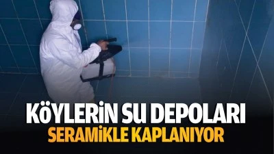 Köylerin su depoları seramikle kaplanıyor