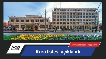 Kura listesi açıklandı