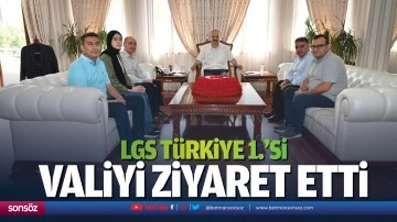 LGS Türkiye 1.’si, valiyi ziyaret etti
