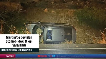 Mardin'de devrilen otomobildeki 8 kişi yaralandı