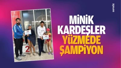 Minik kardeşler yüzmede şampiyon…