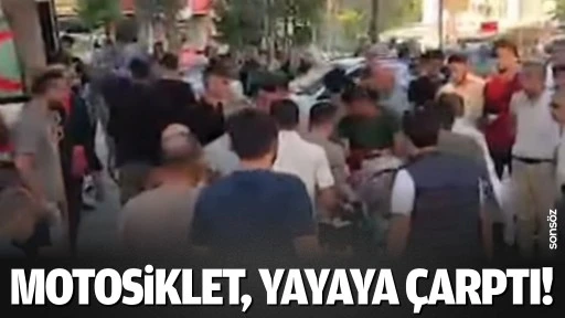 Motosiklet, yayaya çarptı!