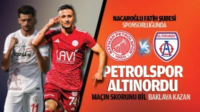 Nacaroğlu Fatih Şubesi sponsorluğunda Petrolspor – Altınordu maçın skorunu bil baklava kazan