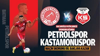 Nacaroğlu Fatih Şubesi sponsorluğunda Petrolspor – Kastamonuspor maçın skorunu bil baklava kazan