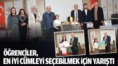 Öğrenciler, en iyi cümleyi seçebilmek için yarıştı