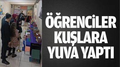 Öğrenciler kuşlara yuva yaptı