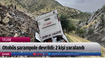 Otobüs şarampole devrildi: 2 kişi yaralandı