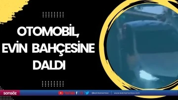 Otomobil, evin bahçesine daldı