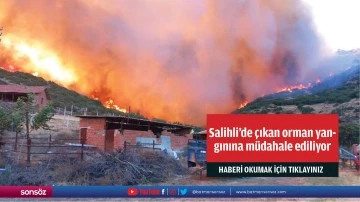 Salihli'de çıkan orman yangınına müdahale ediliyor