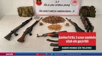 Şanlıurfa'da 3 uzun namlulu silah ele geçirildi